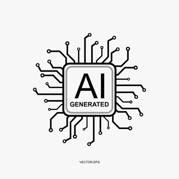 Logo Al işlemci vektör simgesi. Cihaz için Chipset Yapay Zeka veya, yapay zeka yaratıcı devre dijital, Ai vektör mikroçip devresi