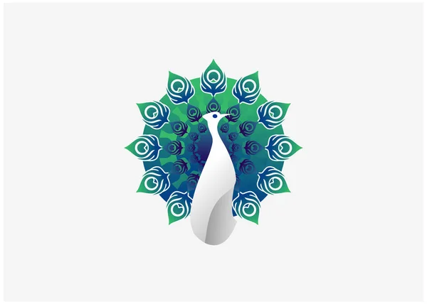 tavuskuşu mavi ve yeşil logo vektör çizimi soyut, logo tasarımı için kullanılabilir