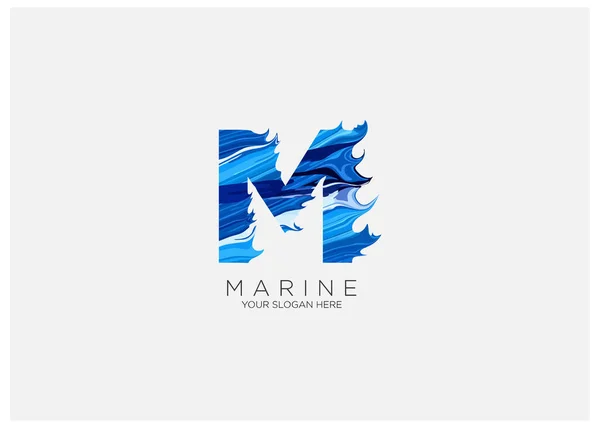 Modern çizimlere sahip M harfi deniz logosu şirketinizin tanıtım amaçlı medya logosu M harfi logo ikonu tasarım elemanları için uygundur. 