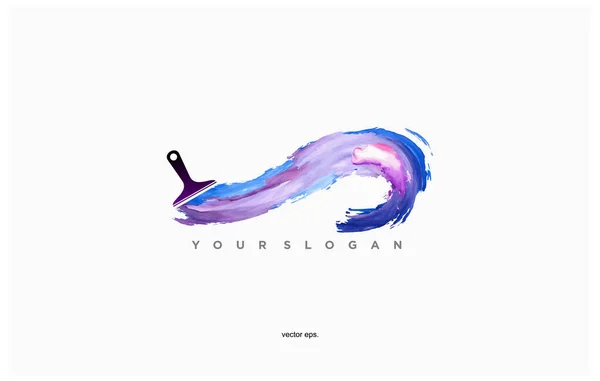 Logo Boyama ve Fırça Vektörü Tam Renkli Fırça, Mavi, Purpel, Pembe