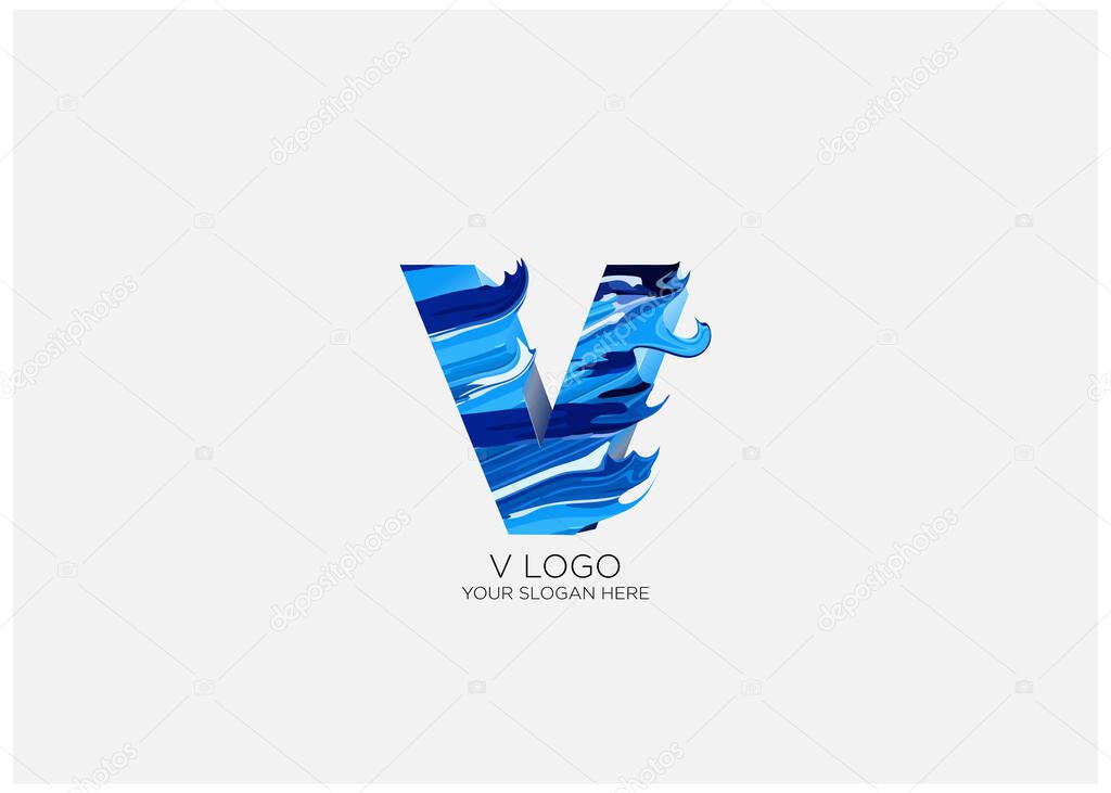 V letter logo with modern illustrations, suitable for your company's promotional media logo, Letter v logo icon design template elements