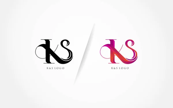 KS, SK, K, S Harfleri Soyut Logo Monogramı, İlk K.S. harfi lüks güzelliği süsleme logosu