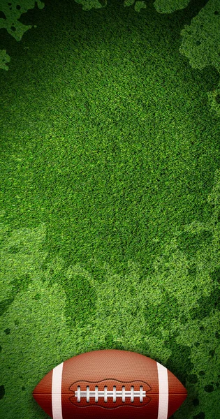 草の上のアメリカンフットボール 3Dイラストスーパーボウル背景スペシャルカラーダークグリーン — ストック写真