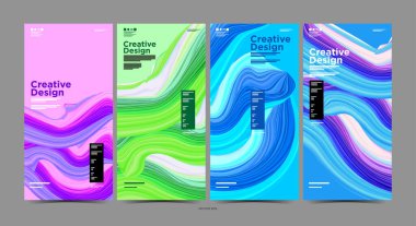 Pankartlar tasarım vektör seti, kapak, poster soyut fırçası, soyut pankart tasarımı web şablonu, yaratıcı web afişleri, iş ilanı, kapak kitabı sunumu. Minimum broşür düzeni, el ilanları.