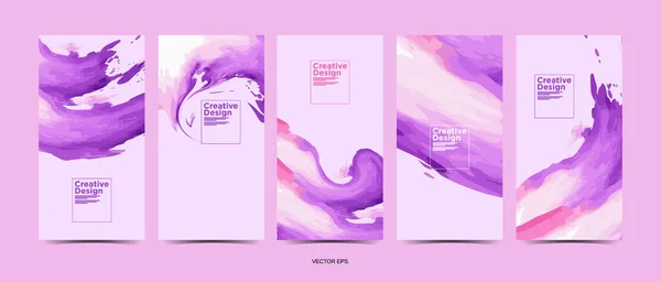 Banner Design Vector Set Cover Poster Abstract Brush Abstract Banner — Vettoriale Stock