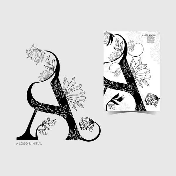A, AA Güzellik vektörü ilk logosu, düğün monogramı koleksiyonu, Davetiye kartları için Modern Minimalist ve Çiçek şablonları, Tarihi Kaydet, Logo kimliği restoran, butik, vektör içinde kafe