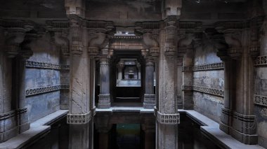 Adalaj Stepwell historical well in india clipart