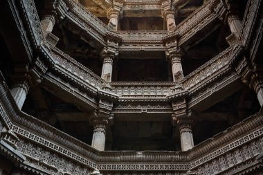 Adalaj Stepwell historical well in india clipart