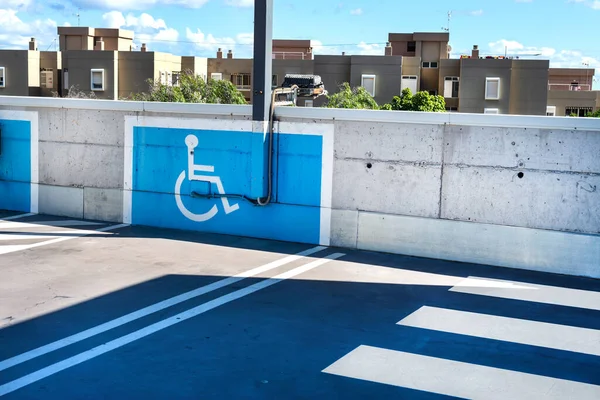 Reserved parking space for the disabled in Tenerife. Canary Islands. Spain