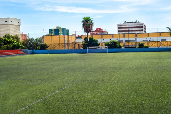 Miejskie Boisko Piłki Nożnej Sztuczną Trawą Santa Cruz Tenerife Wyspy — Zdjęcie stockowe