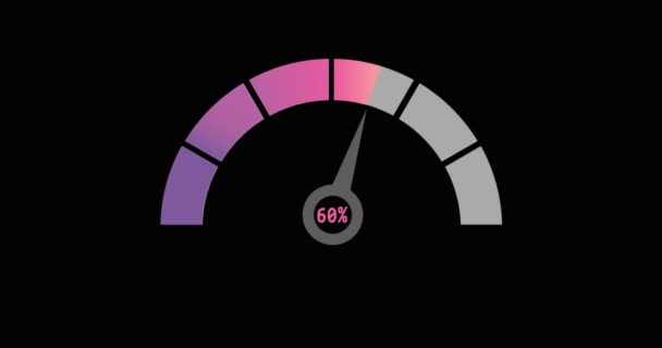 Video Speedometer Omdrejningstæller Indikatorikoner Animation Med Skiftende Trafik Alpha Mat – Stock-video