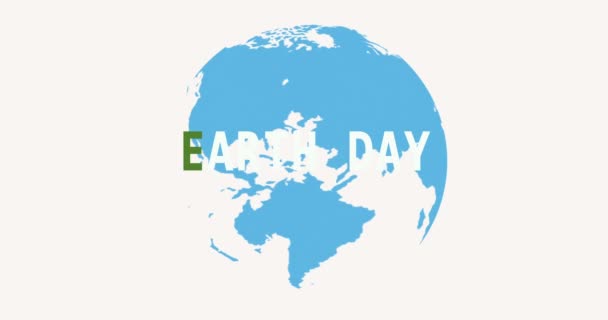4K视频 地球日 地球在运动中 白色背景的世界地图 — 图库视频影像