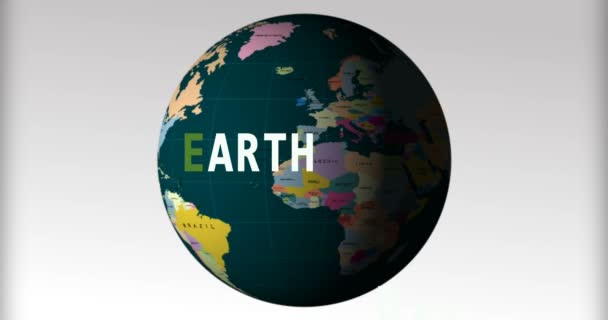 Video Tag Der Erde Planet Erde Bewegung Die Weltkarte Auf — Stockvideo