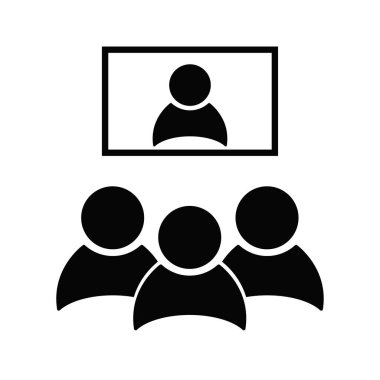 İş toplantısı, tartışma. Takım çalışması aktivitesi. Beyaz Yakalı İşçi. Vektör illüstrasyonu