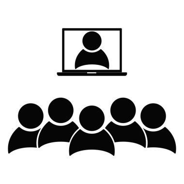 İş toplantısı, tartışma. Takım çalışması aktivitesi. Beyaz Yakalı İşçi. Vektör illüstrasyonu