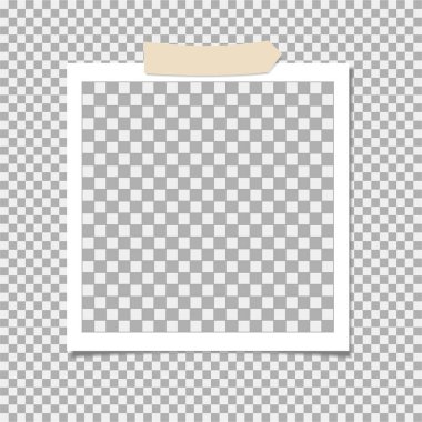 Yapışkan bantlı fotoğraf çerçevesi, yapışkan bant. Şablon. Vektör illüstrasyonu