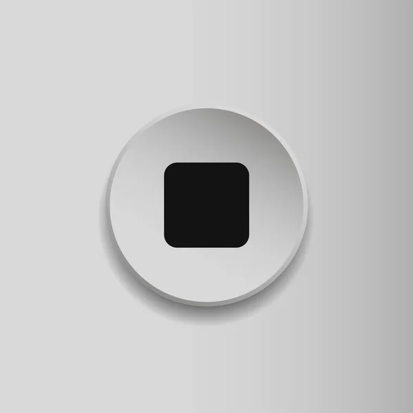 Σταμάτα Κουμπί Επίπεδο Εικονίδιο Στυλ Γκρι Φόντο Σύμβολο Πολυμέσων Εικονογράφηση — Διανυσματικό Αρχείο