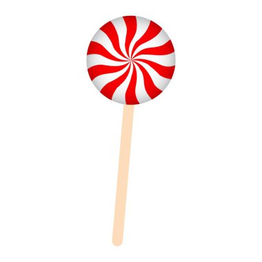 Christmas candy. Candy with red and white stripes. White background. Vector illustration. EPS 10
