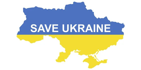Ukrayna 'yı kurtar. Bayrağı olan Ukrayna bölgesi. Vektör illüstrasyonu