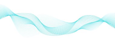 Akan çizgiler dalgalanıyor. Yarı renkte. Beyaz arkaplanda yarım ton eğri şekil. 3 boyutlu vektör dalga deseni. Vektör illüstrasyonu.