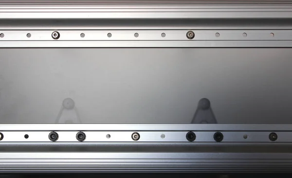 Mechanical Background Translucent Panel Aluminum Rails Mounting Holes — Stock Photo, Image