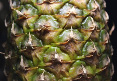 Fresh Whole Pineapple Fruit Macro Shot Stock Photo 