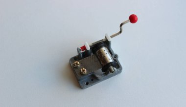 Crank Musical Box Isolated On White Top View 