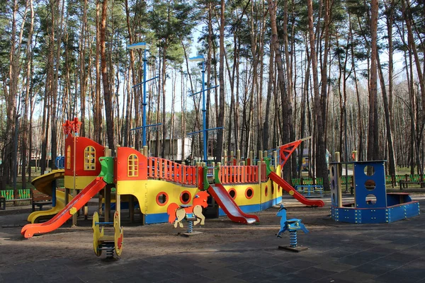 Children Slides Swings Playground City Park — Stock Photo, Image