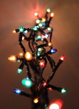 Yumuşak Odaklı Tatil Arkaplanı Renkli Işıklı Yanıp sönen Çelenk 