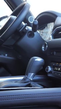 Merkezi panel ve otomatik vites kolu deri bukle panoramik dikey video