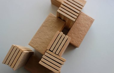 Farklı Yükseklikler Aynı Boyut Döşemeleri Tuğla Yüzey Görünümü Üst Görünüm Fotoğrafı