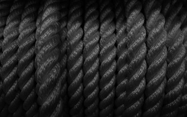 Birbirine Sığdırılmış İp Parçalarının Yuvarlanması Gri Ölçekli Stok ResmiComment 