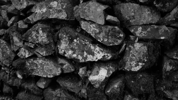 Stock image Grayscale stock image of stones in ancient wall texture background 