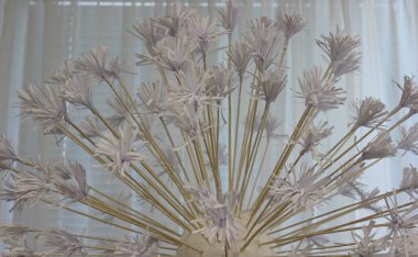 Karton Kökler Gri Ölçekli Stok Resminde Kağıt Süsleme Çiçekleri