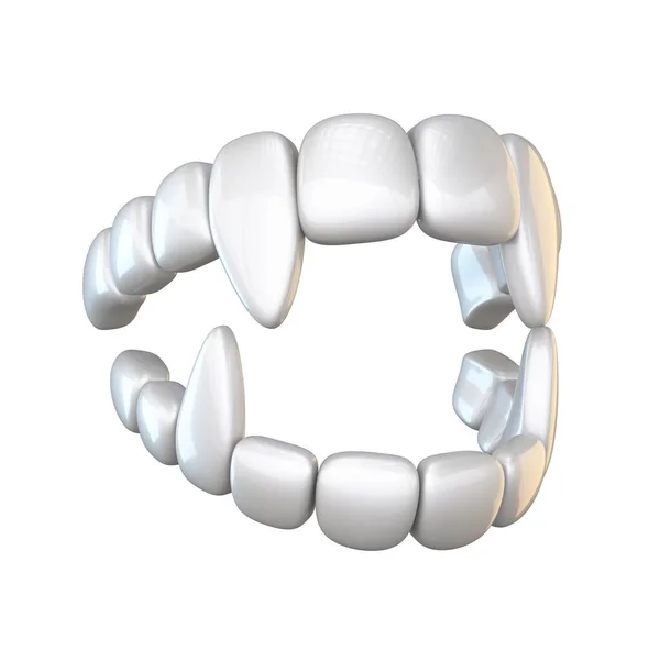 白い背景に隔離された吸血鬼の歯3Dレンダリングイラスト — ストック写真