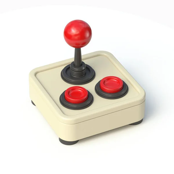 Vintage Ελεγκτή Βίντεο Παιχνίδι Απόδοση Απεικόνιση Απομονώνονται Λευκό Φόντο — Φωτογραφία Αρχείου