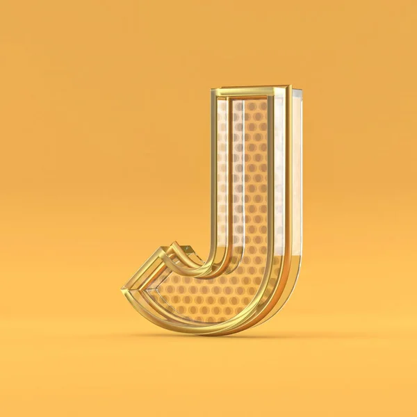Gold Wire Glas Lettertype Letter Rendering Illustratie Geïsoleerd Oranje Achtergrond — Stockfoto
