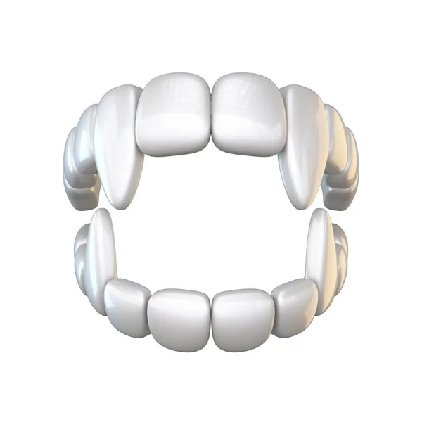 Vampire Teeth Front View Rendering Illustration Isolated White Background — Stock Photo, Image