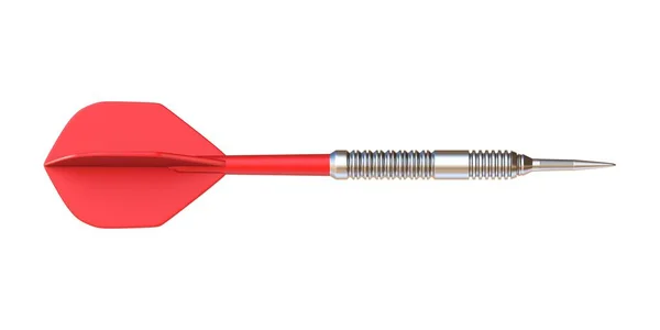 Single Red Dart Rendering Illustration Isolated White Background — Stock Photo, Image