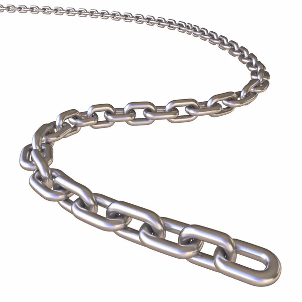 Metal Chain Rendering Illustration Isolated White Background — Stock Photo, Image