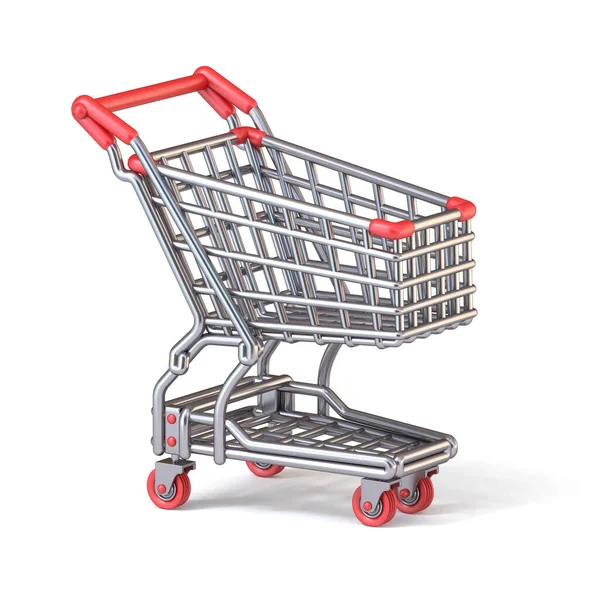Shopping Cart Cartoon Style Rendering Illustration Isolated White Background — Stock Photo, Image