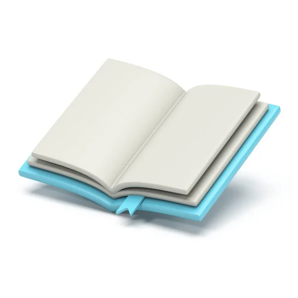 Icona Del Libro Aperto Blu Illustrazione Rendering Isolata Sfondo Bianco — Foto Stock