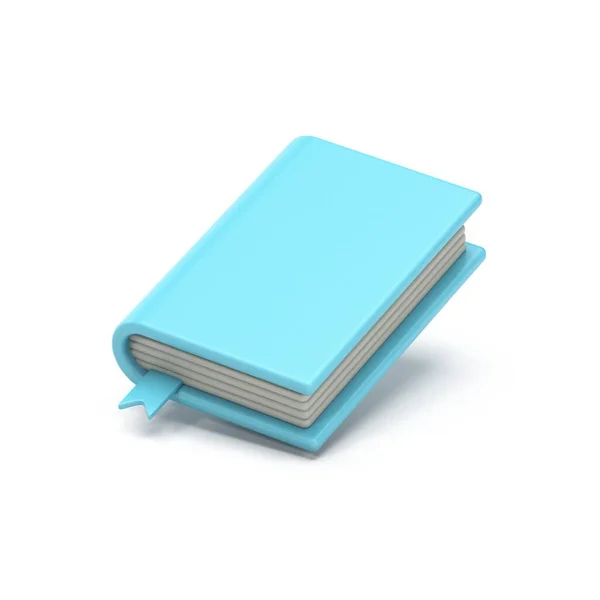 白い背景に隔離された青の本のアイコン3Dレンダリングイラスト — ストック写真