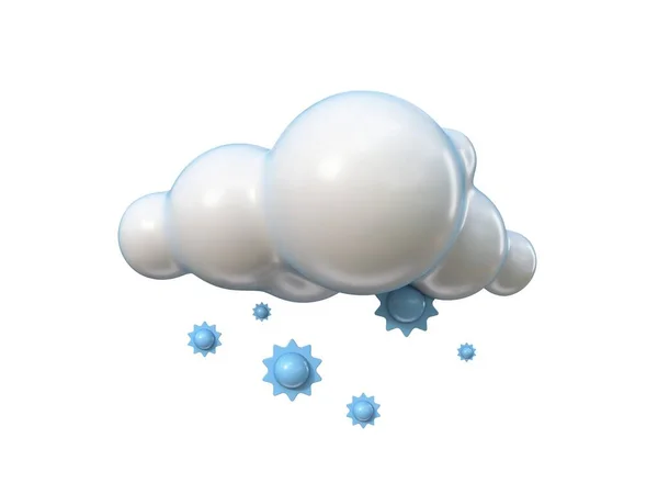 Weather Icon Snow Cloud Rendering Illustration Isolated White Background — Stock Photo, Image