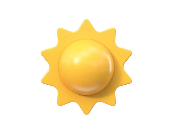 Wetter Symbol Sun Rendering Illustration Isoliert Auf Weißem Hintergrund — Stockfoto