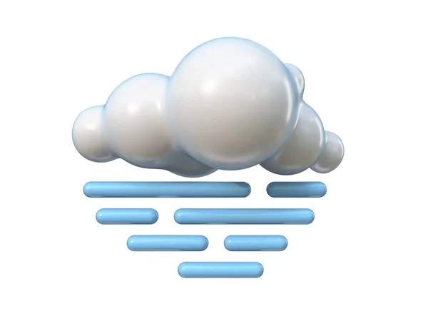 Εικονίδιο Καιρού Σύννεφο Ομίχλη Αποτύπωση Απομονωμένη Λευκό Φόντο — Φωτογραφία Αρχείου
