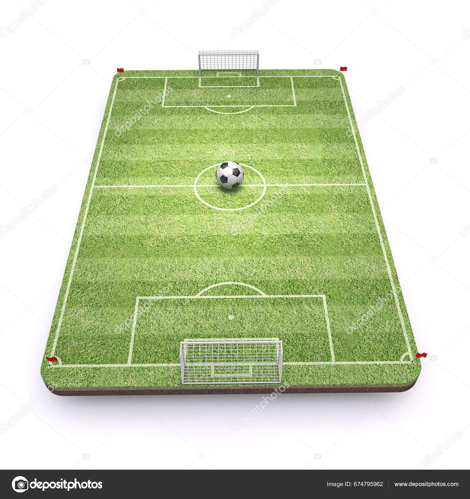 Fútbol Fútbol Patio Recreo Con Pelota Vista Frontal Representación