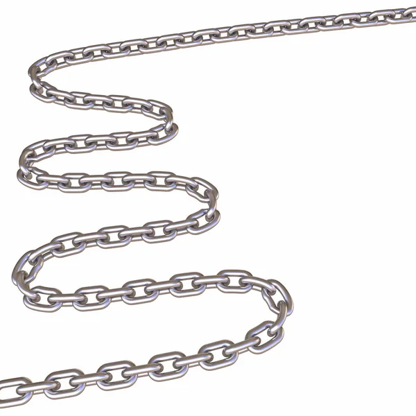 Steel Chain Rendering Illustration Isolated White Background — Stock Photo, Image