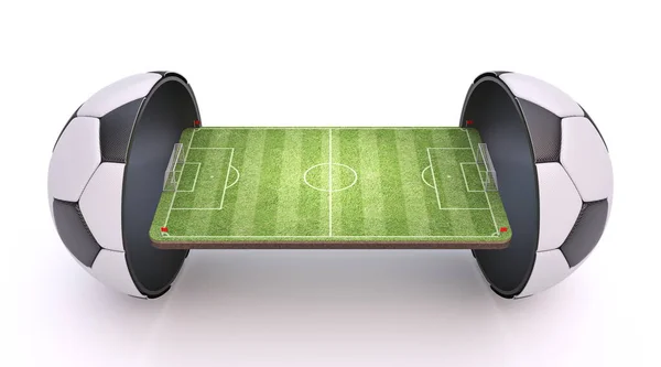 Fútbol Fútbol Patio Recreo Dentro Bola Representación Ilustración Aislada Sobre — Foto de Stock