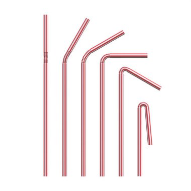 Kırmızı ve beyaz pipet seti 3D görüntüleme beyaz arkaplan izole